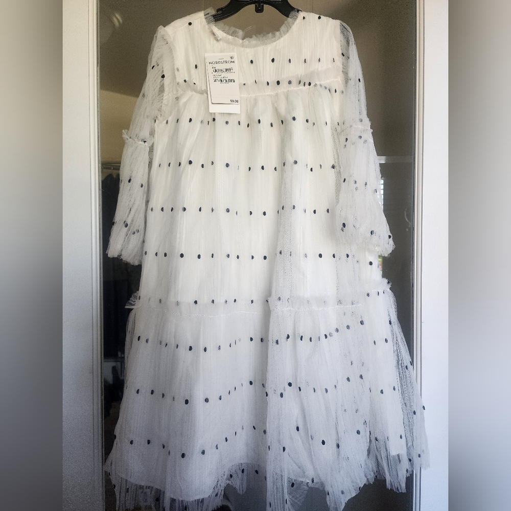 Nordstrom Ivory Polka Dot Tulle